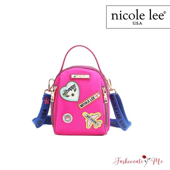 Nicole Lee USA Mini Embroidered Color Patch Adjustable Strap Multi Bag | Plum - Picture 1 of 13